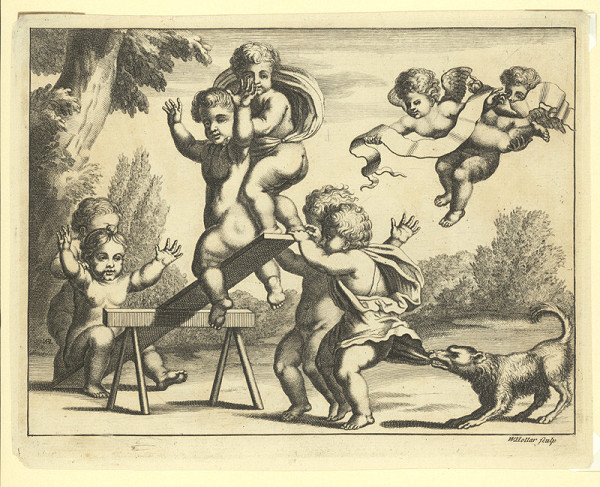 Václav Hollar – Hra šesti dětí a dvou andílků, podle Pietra van Avonta 