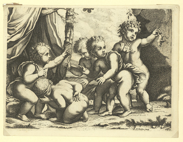 Václav Hollar – Hra pěti dětí, podle Pietra van Avonta 
