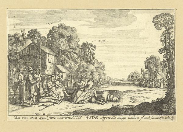 Václav Hollar – Roční doby v selském kraji – 2. léto, podle Jana van de Velde 