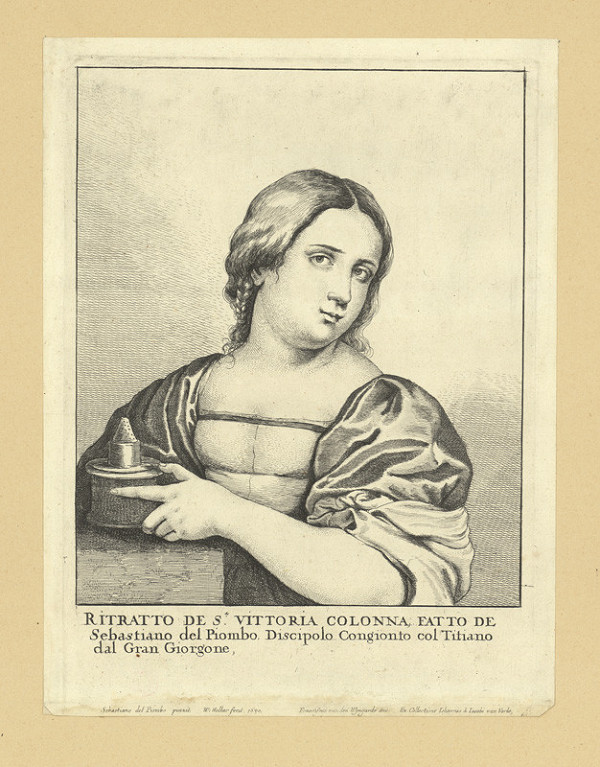 Václav Hollar – Vittoria Colonna, podle Sebastiana del Piombo 
