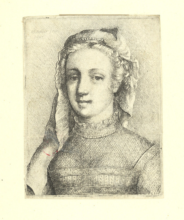 Václav Hollar – Dívka s šátkem na hlavě 