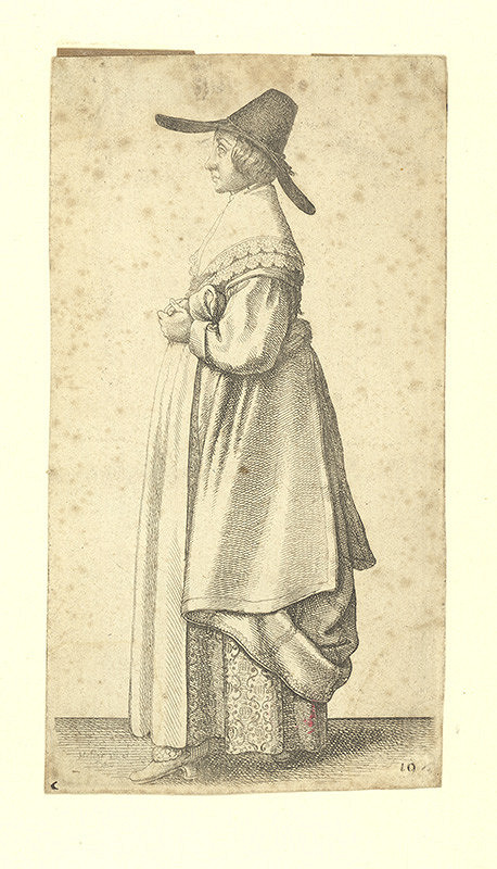 Václav Hollar – Žena v širokém klobouku 