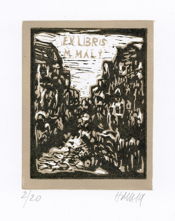 Jan Holec – Ex libris Ema M. Malý, Stará ulička 
