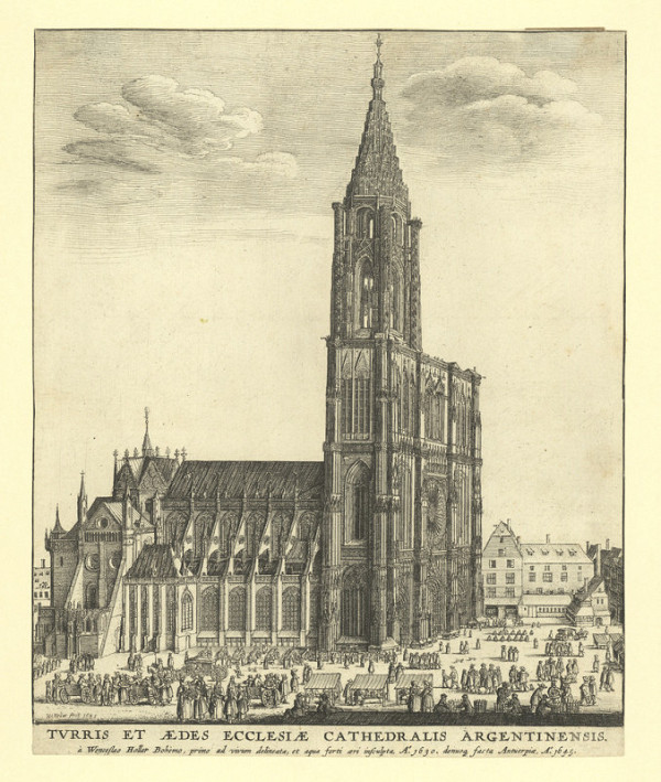 Václav Hollar – Pohled na katedrálu ve Štrasburku 