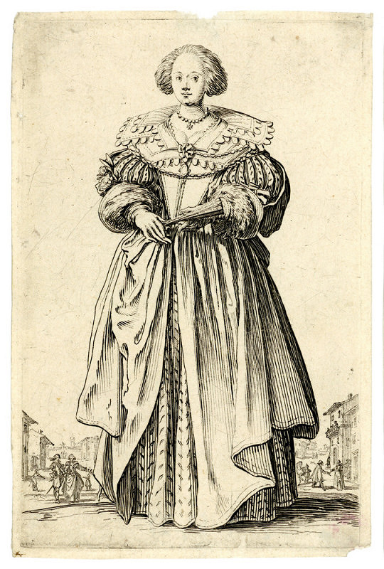 Jacques Callot – Dáma s vějířem (z cyklu La Noblesse) 