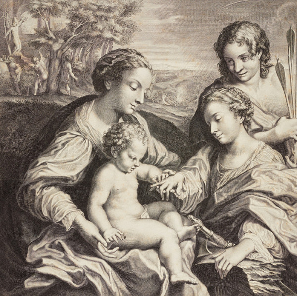 Etienne Picart – Mystické zasnoubení svaté Kateřiny s Ježíškem (podle Correggia) 