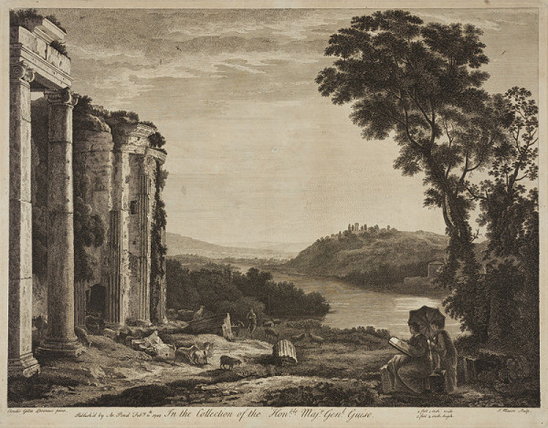 James Mason – Krajina se zříceninou a malířem (podle Claude Lorraina) 