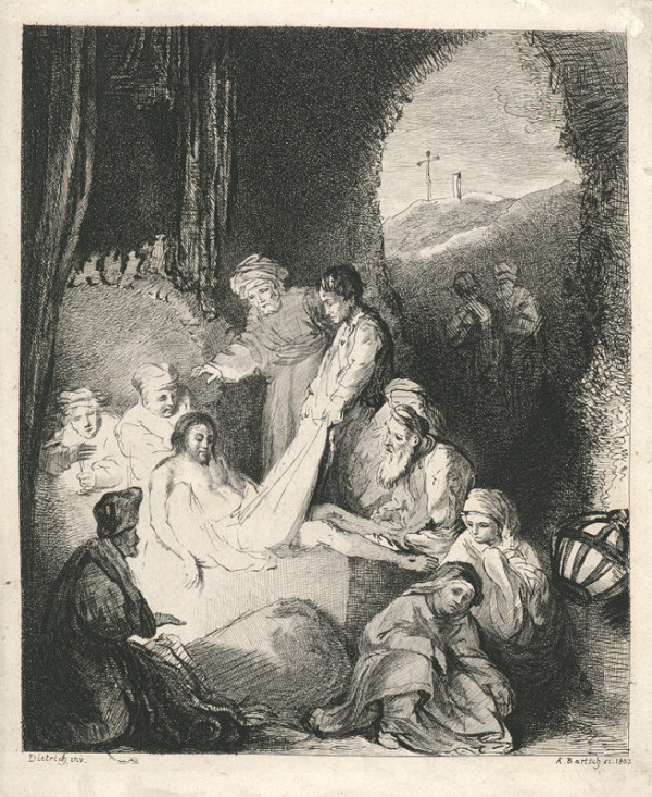 Adam von Bartsch – Ukládání Krista do hrobu (podle C. W. E. Dietricha) 