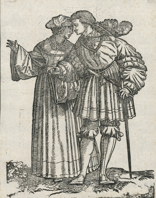 Hans Leonhard Schäuffelein – Šeptající pár (z cyklu Svatební tance) 