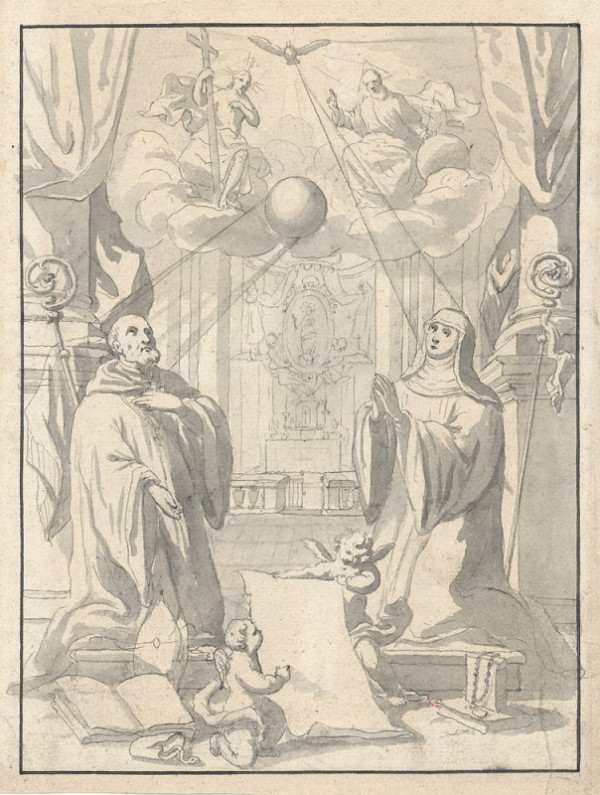 Josef Hager – Klečící sv. Benedikt a sv. Scholastika 