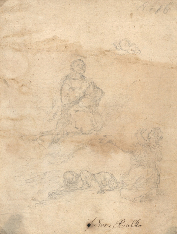 František Karel Palko – Blahoslavený Marinonius nad dítětem a prosebně jej vzývající ženou 