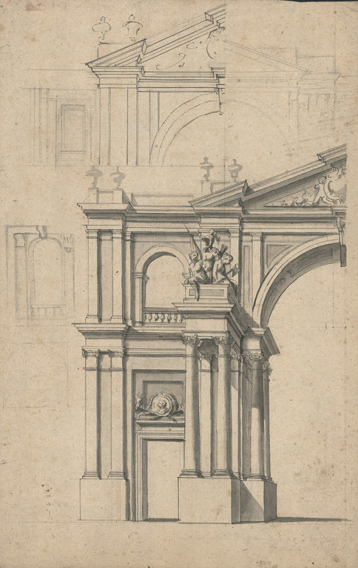 Josef Redlmayer – Jevištní návrh triumfálního oblouku 