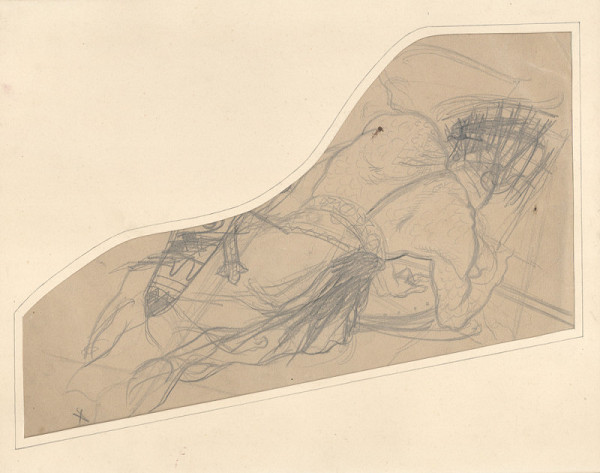 Mikoláš Aleš – Ležící křižák (studie k malbě Severní průsmyk z cyklu Vlast) 