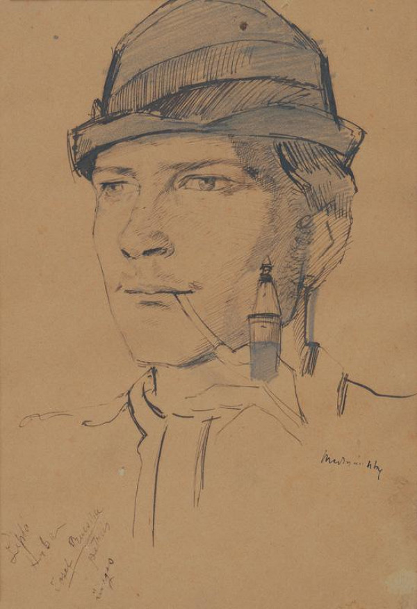 Ladislav Mednyánszky – Portrét mládenca s fajkou 