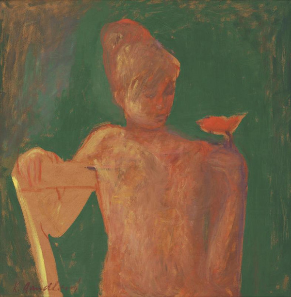 Kvetoslava Gandlová – Dievča s červeným kvetom 