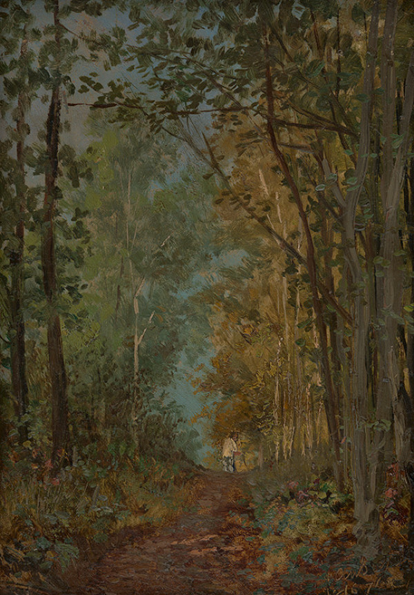 Gejza Bošácky – Krajinka s pocestným 