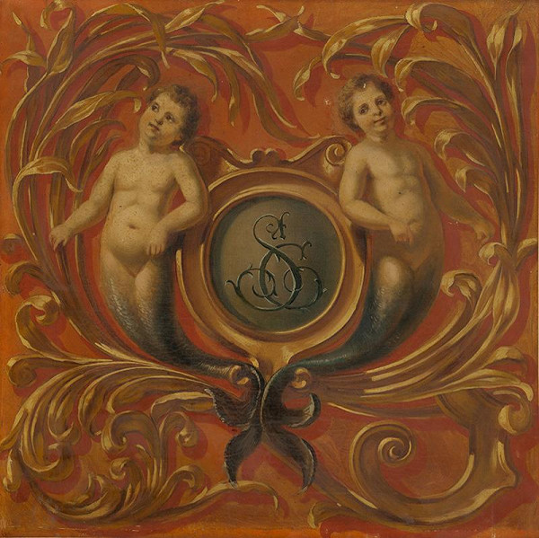 Monogramista G.St.G., Gabriela Eleonora Jozefa Saint-Genois – Monogram SG s figurálno-florálnym motívom 