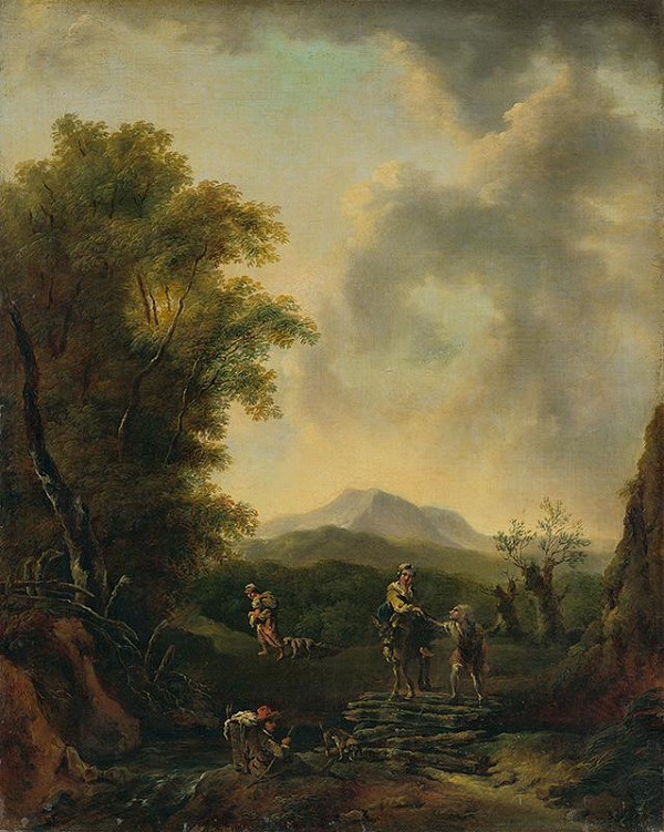 Taliansky maliar z 2. polovice 19. storočia – Krajina s figurálnou stafážou 