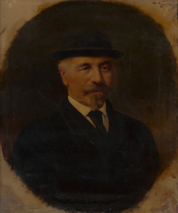 Stredoeurópsky maliar zo 4. štvrtiny 19. storočia – Portrét staršieho muža v čiernom klobúku 