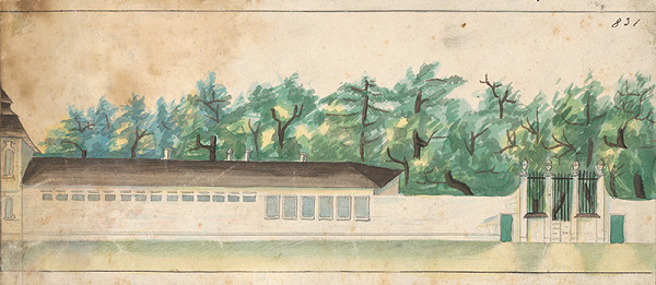 Slovenský maliar okolo 3. štvrtiny 19. storočia – Pohľad naSchiffbeckovu záhradu na Prayovej ulici 