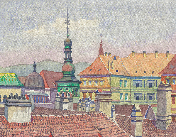 Anton Stéger – Bratislava - strechy domov 