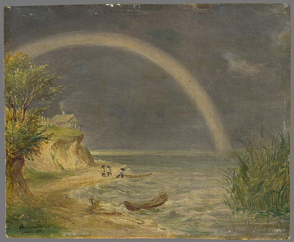 Carl Steinacker – Prímorská krajina s dúhou 