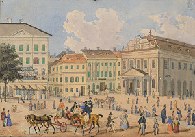 Stredoeurópsky maliar z 1. polovice 19. storočia, Antal József Strohmayer – Pohľad na bývalé Divadelné námestie v Bratislave 