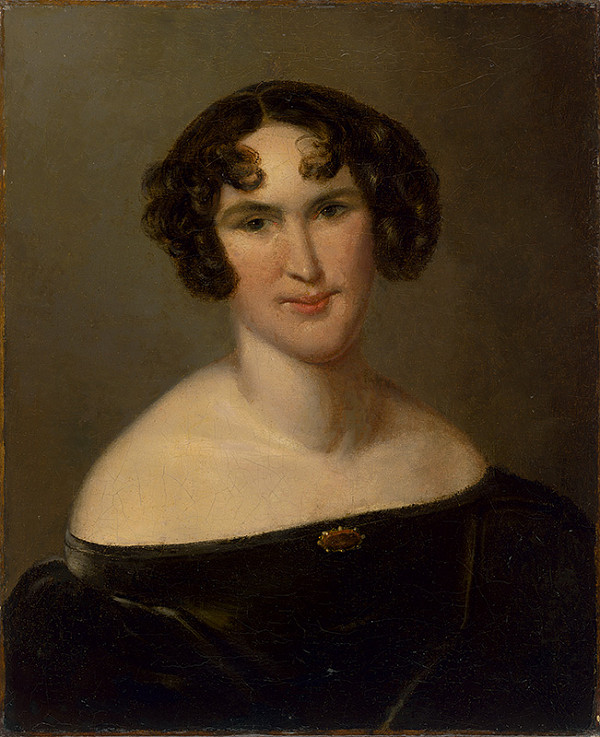 Stredoeurópsky maliar z 2. polovice 19. storočia – Portrét dámy v zamatových šatách 