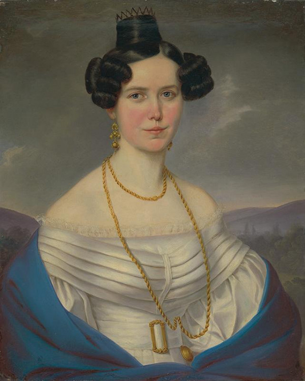 Bratislavský maliar okolo 1. tretiny 19. storočia – Portrét ženy v bielych šatách 