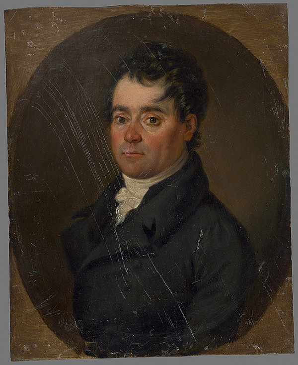 Stredoeurópsky maliar zo začiatku 19. storočia – Podobizeň muža v oválnom ráme 