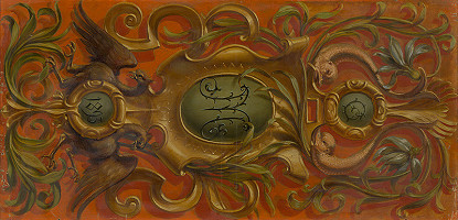 Monogramista G.St.G., Gabriela Eleonora Jozefa Saint-Genois – Monogram G M v kartušiach s florálno-animálnym motívom 