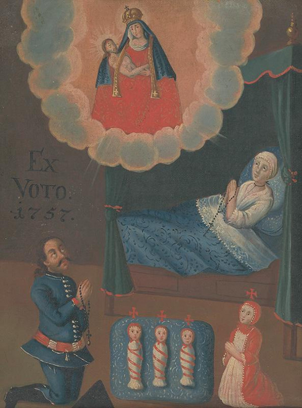 Slovenský maliar z 2. polovice 18. storočia – Votívny obraz s donátorom a jeho rodinou 