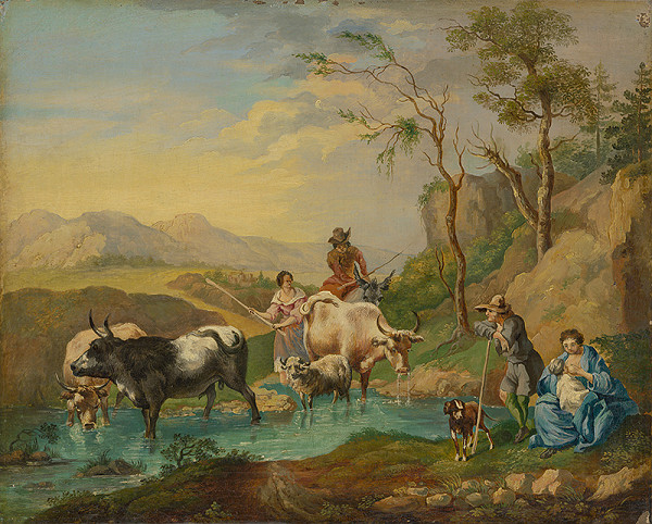 Stredoeurópsky maliar z 2. polovice 19. storočia – Napájanie stáda 