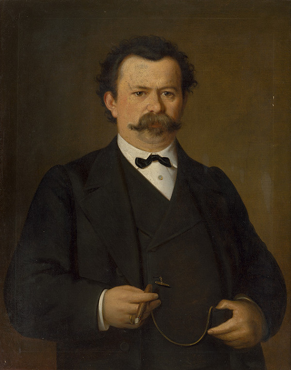 Stredoeurópsky maliar z 2. polovice 19. storočia – Portrét muža s cigarou 