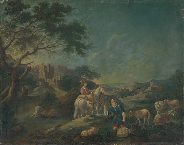 Talianský maliar z polovice 18. storočia, Stredoeurópsky maliar z 1. polovice 18. storočia – Krajina s pastiermi 