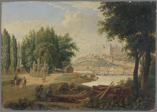 Alfred Frank – Pohľad na Bratislavu z petržalského brehu 