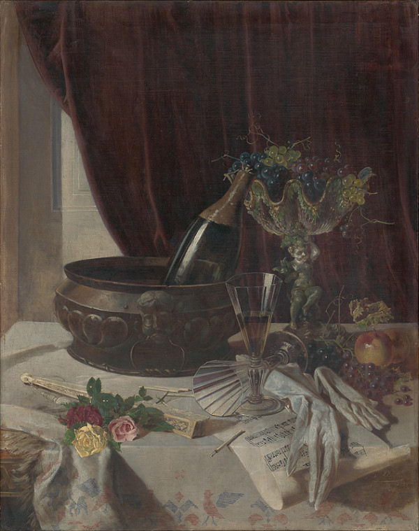 Friedrich Carl von Scheidlin – Zátišie s rukavicami a ovocím 