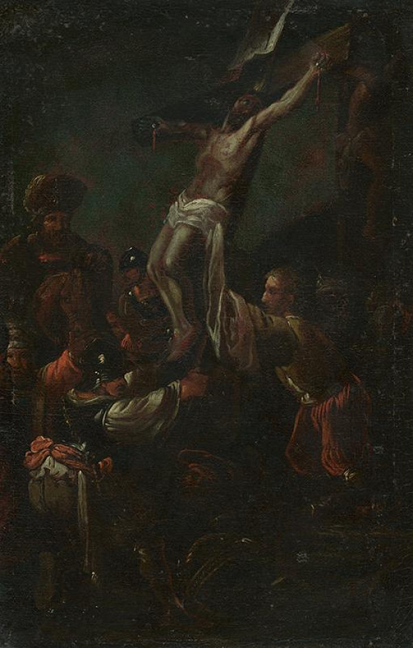 Stredoeurópsky maliar z 18. storočia – Dvíhanie Krista na kríži 