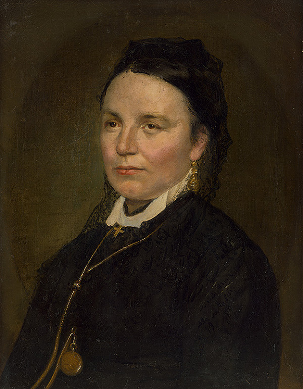 Stredoeurópsky autor z 2. polovice 19. storočia – Portrét dámy so zlatými hodinkami 