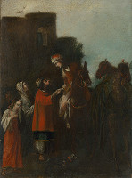 Stredoeurópsky maliar z 18. storočia – Márnotratný syn - lúčenie s rodičmi 