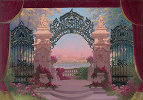 Gustáv Wintersteiner – Návrh na maľbu železnej opony Mestského divadla  s pohľadom na Bratislavu 