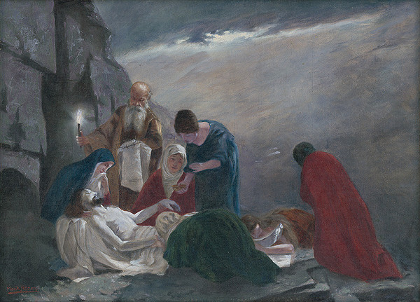 Felicián Moczik – Uloženie Krista do hrobu 