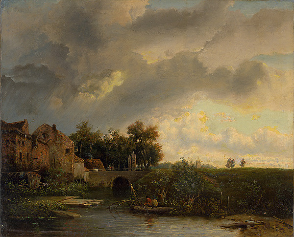 Anna Schlemlein – Krajina s mostom a figurálnou štafážou 