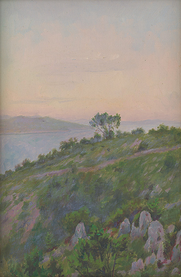 Dezider Czölder – Skalný breh so stromami 