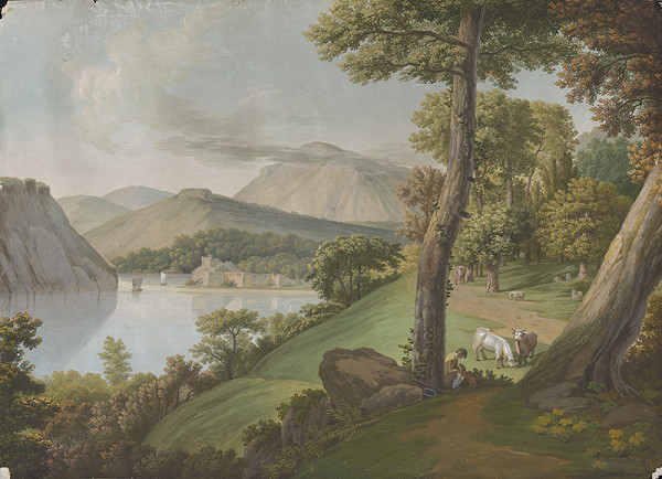 Stredoeurópsky maliar z 1. štvrtiny 19. storočia – Krajina s jazerom 