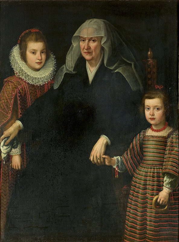 Severotaliansky maliar z prelomu 16. - 17.storočia – Kristína Lotrinská s vnučkami - dcérami Cosima II.	 