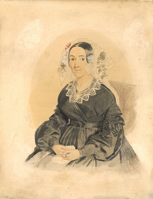 Károly Sterio – Portrét dámy v bielom čepci 