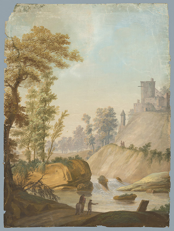 Stredoeurópsky maliar z 1. štvrtiny 19. storočia – Krajina s hradom 