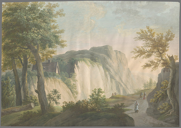 Stredoeurópsky maliar zo začiatku 19. storočia – Horská krajina s domom 