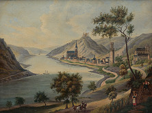 Flóris Ferenc Romer – Pohľad na Oberwesel pri Rýne 
